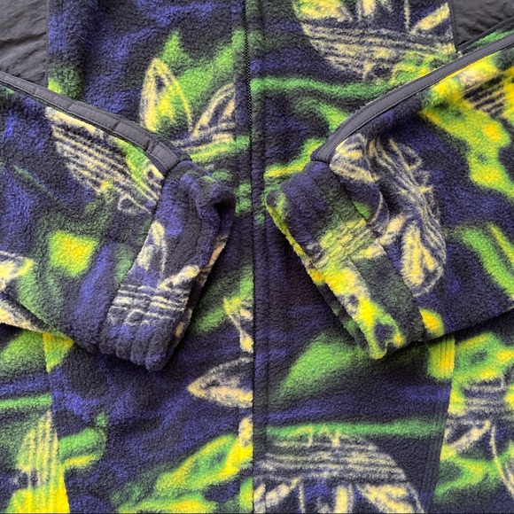 ADIDAS BIG TREFOIL PRINTED POLAR TRACK TOP MENS FLEECE JACKET SIZE MEDIUM FULL Z - Picture 6 of 6